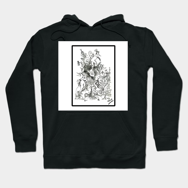 In the frame. Surreal Cartoon. Hoodie by grantwilson